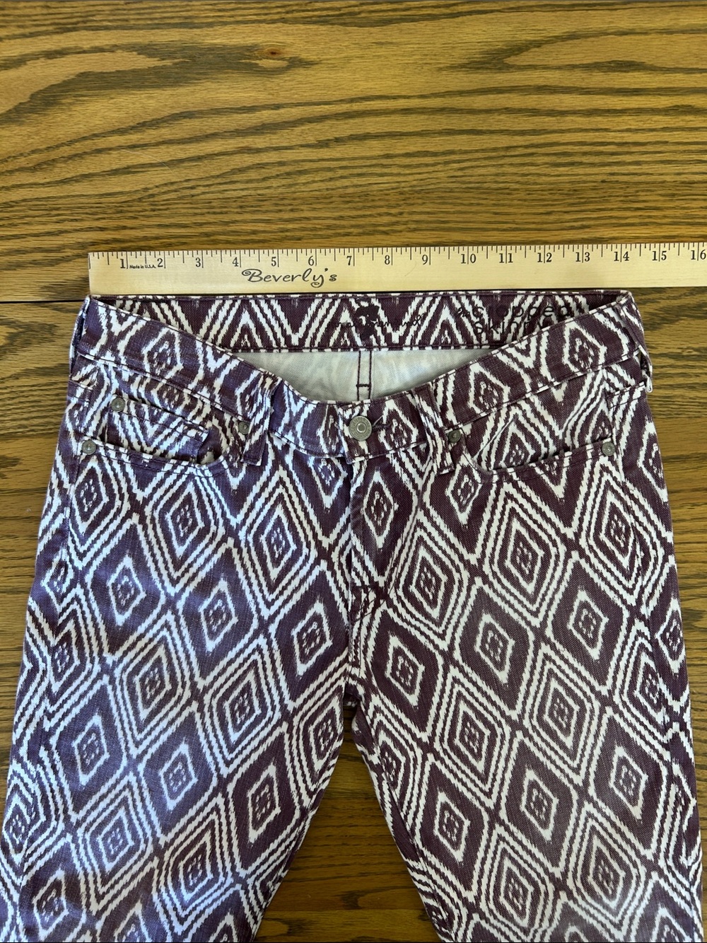 7 For All Mankind Gwenevere Ikat Skinny Cropped Jeans, size 27 - Picture 9 of 11